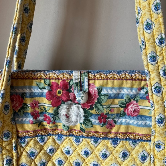 RARE Vera Bradley Elizabeth Yellow Floral Tote Bag Purse Bag 90s Y2K 2000s - Picture 2 of 8